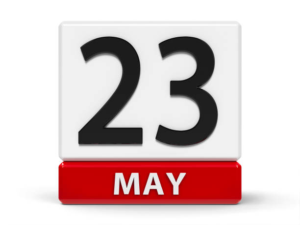 cubos calendario 23 de mayo - may calendar month three dimensional shape fotografías e imágenes de stock