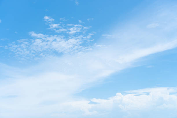 istock Copy space summer blue sky and white cloud with light flare from sun abstract background. 1150408694