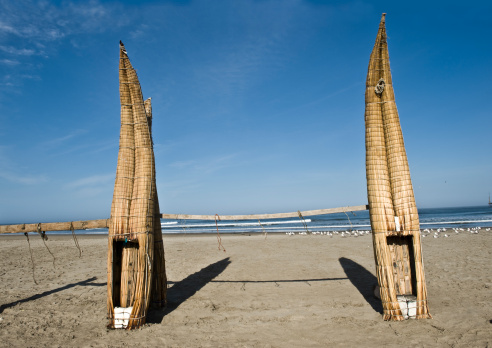 Caballitos de Totora, straw boats still used by local fishermens in Peru.