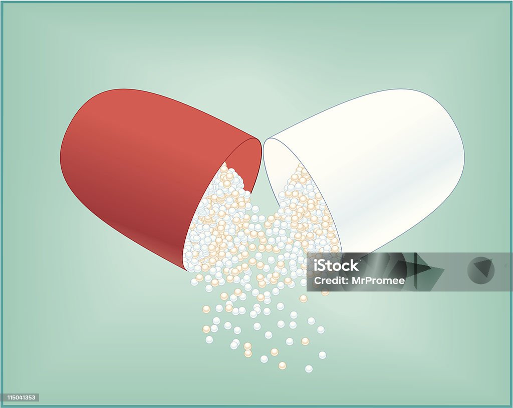 Capsule comprimés, - clipart vectoriel de Gélule libre de droits