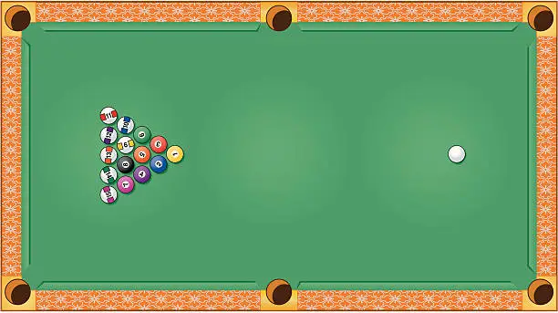 Vector illustration of Billiards or Pool Table