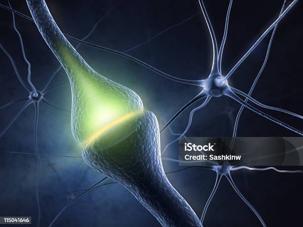 Synapse Stock Photo - Download Image Now - Biology, Color Image, Digitally Generated Image