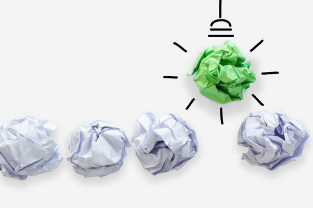 istock Creative Idea of Power Thinking Concept, Paper Lightbulb Design With Graphic Drawing Stroke Line. Brainstorming Inspiration and Business Strategies Concept 1150420208