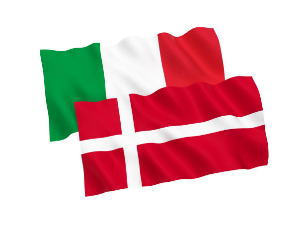 istock Flags of Italy and Denmark on a white background 1150423251