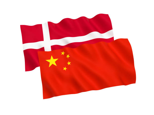 istock Flags of Denmark and China on a white background 1150423271