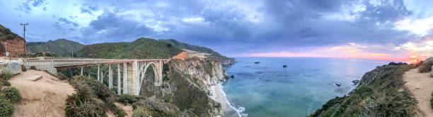 istock Big Sur panoramic coastline with Bixby Bridge at sunset, California 1150424095