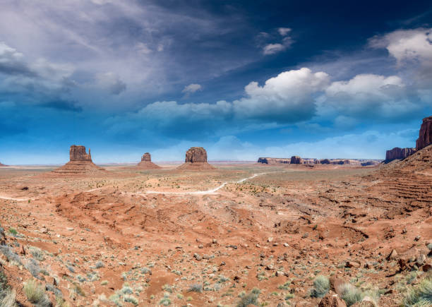 istock Panoramic sunet view of Monument Valley scenario from visitor center 1150425087