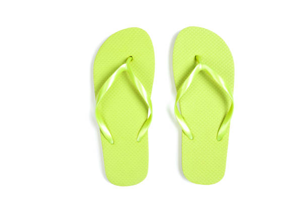 istock Pair of flip flops isolated on white background 1150426605