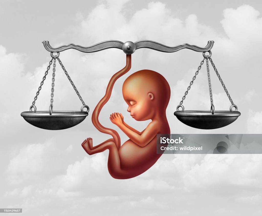 Abortion Bill Abortion bill and fetus rights law and reproductive justice as a legal concept for reproduction rights as legislation by government to decide laws concerning pro life or choice with 3D illustration elements. Abortion Stock Photo