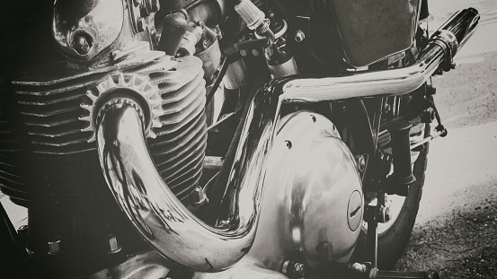 Vintage motorcycle exhaust pipe