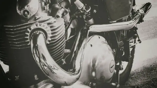 Photo of Vintage motorcycle exhaust pipe