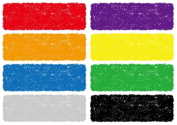 Vector illustration of Set of crayon texture backgrounds, vector illustration.