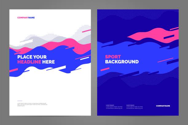 Layout poster template design for sport event Template design with dynamic waves and lines for sport event, tournament or championship. Sport background. health poster stock illustrations