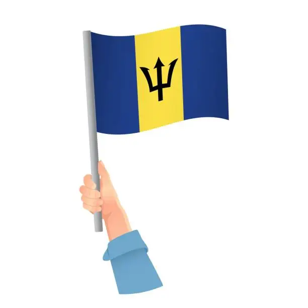 Vector illustration of flag in hand