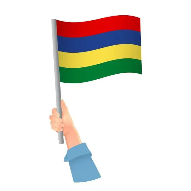 Vector illustration of flag in hand