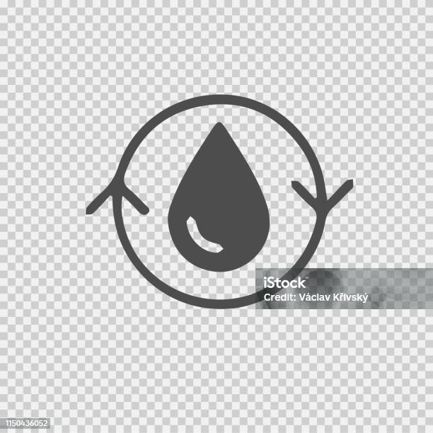Water Cycle Symbol Vector Icon Eps 10 Drop Circular Simple Isolated Pictogram Stock Illustration - Download Image Now