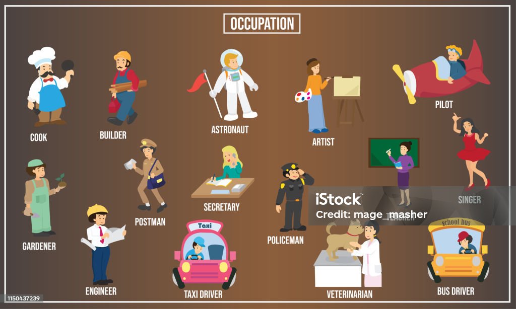 Occupation R Vector Illustration Of Occupation Set Stock Illustration - Download ...