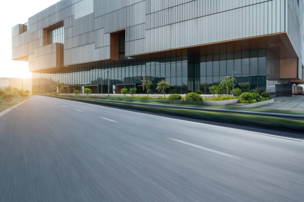 istock empty road with cityscape in modern city 1150439426
