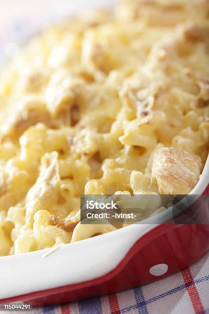 Macaroni And Cheese With Chicken Stock Photo - Download Image Now - Chicken Meat, Macaroni and Cheese, Baked