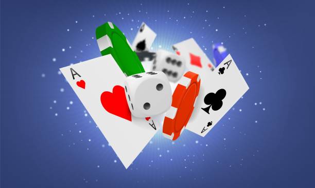 istock Flying poker chips and cards background . Casino concept. Vector illustration. 1150447770