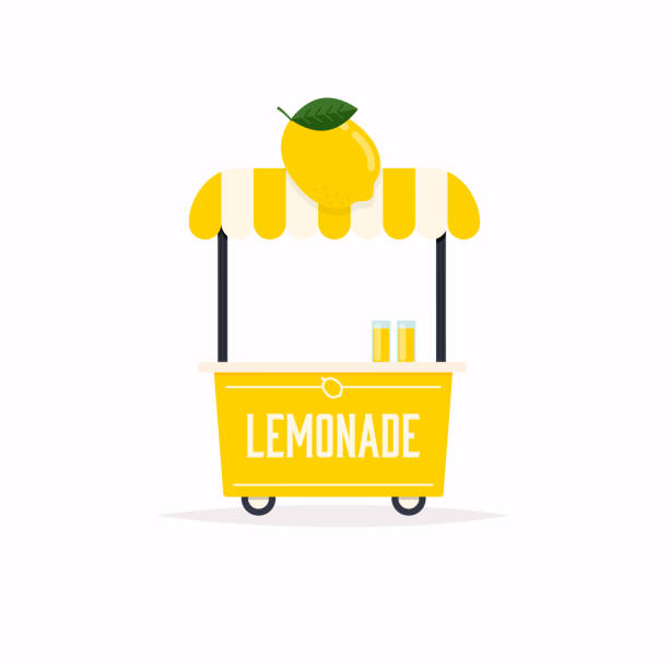 illustrazioni stock, clip art, cartoni animati e icone di tendenza di carrello stand limonata. carrello di cibo di strada. illustrazione vettoriale. - limonata