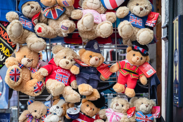 Teddy bears on display at Camden street market, London London, UK - 12 September, 2018 - Teddy bears on display at Camden street market camden stables market stock pictures, royalty-free photos & images