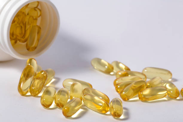istock Fish oil omega3 soft gel capsule pills. 1150449019