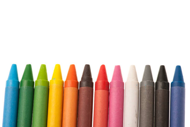istock Colorful wax crayons isolated on white background. clipping path 1150453684