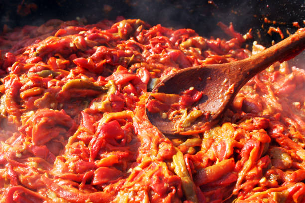 istock Ajvar home making in Serbia 1150454311