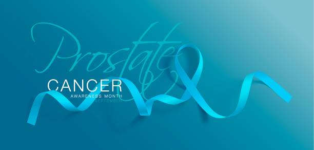 istock Prostate Cancer Awareness Calligraphy Poster Design. Realistic Light Blue Ribbon. September is Cancer Awareness Month. Vector 1150455638