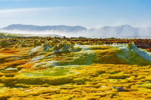 Acid ponds in Dallol site in the Danakil Depression in Ethiopia, Africa Acid ponds in Dallol site in the Danakil Depression in Ethiopia in Africa danakil depression stock pictures, royalty-free photos & images