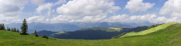 istock Mountain range Chornohora in the Carpathian Mountains, wide panoramic view 1150459910