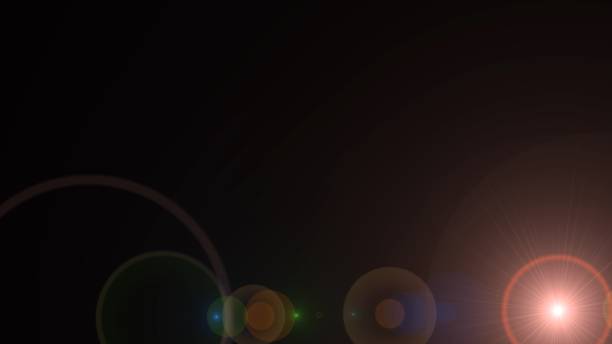 istock Lens flare effect on black background. Digital illustration. 1150463523
