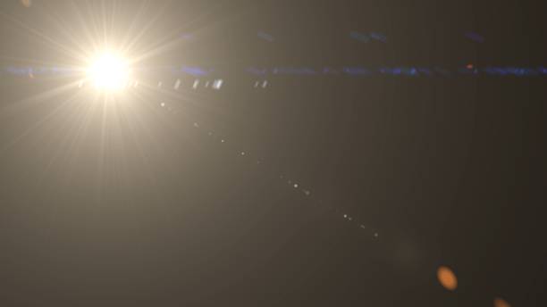 istock Lens flare effect on black background. Digital illustration. 1150463524