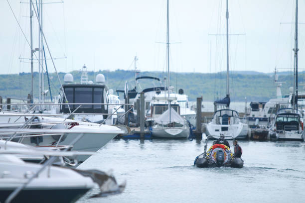 Boats on sunny day in Lymington harbour