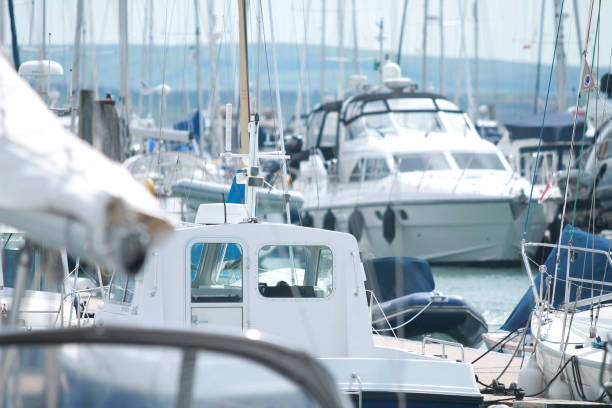 istock Boats on sunny day in Lymington harbour 1150465076
