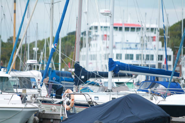 istock Lymington harbour with ferry in background 1150465088