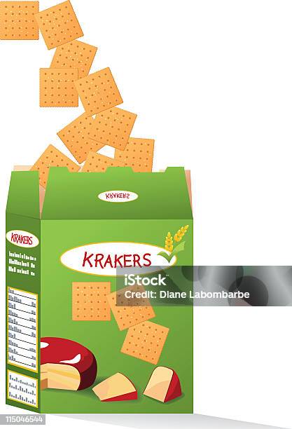Opakowanie Sera Krakersy - Stockowe grafiki wektorowe i więcej obrazów Krakers - Krakers, Pudełko, Etykieta