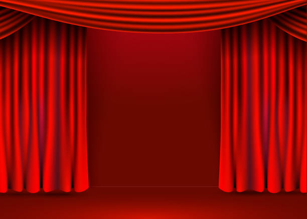 istock Red velvet curtains background. Show stage or ceremony concept. 1150467185