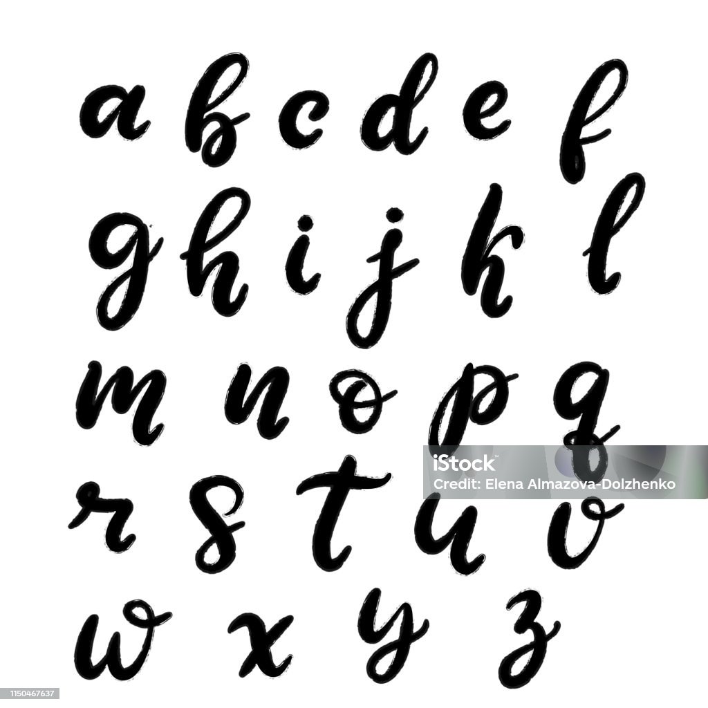 Hand Drawn Lettering Font Alphabet Stock Illustration - Download Image ...