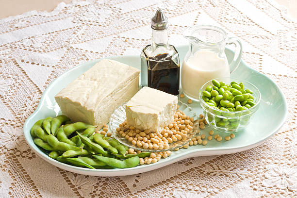 plate full of soy products