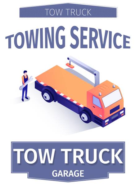 ilustrações, clipart, desenhos animados e ícones de propaganda para o serviço de entrega do carro do caminhão de reboque - truck semi truck pick up truck car transporter