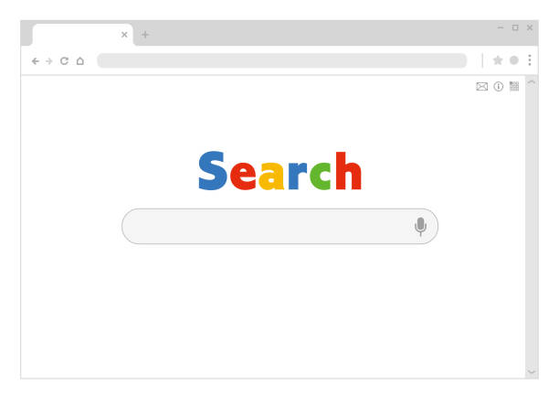 架空の検索エンジンのウェブサイト。一般的なテンプレートの図 - chrome google google chrome browser点のイラスト素材／クリップアート素材／マンガ素材／アイコン素材