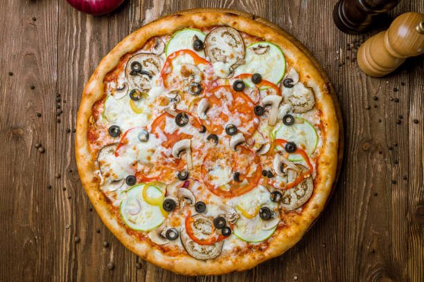 istock Pizza with vegetables vegetarian 1150474606