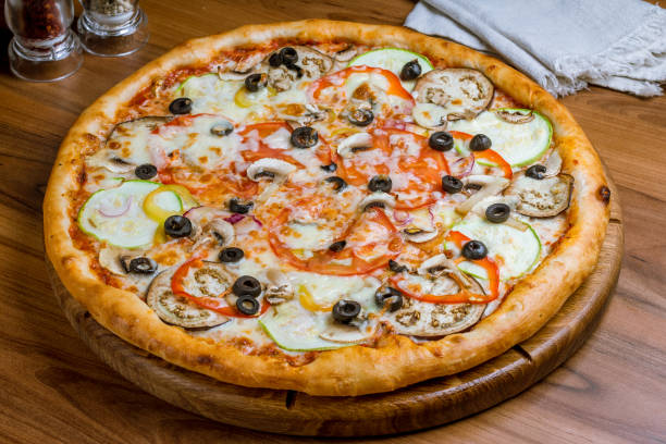 istock Pizza with vegetables vegetarian 1150474640