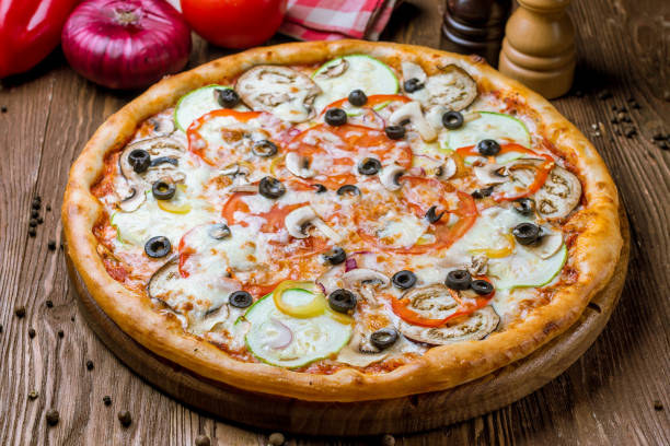 istock Pizza with vegetables vegetarian 1150474666