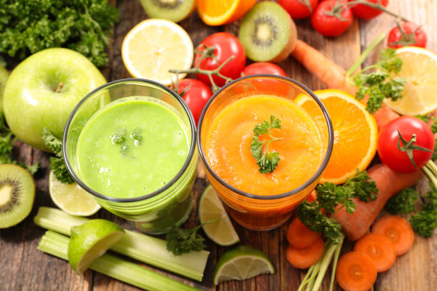 istock glasses of vegetable smoothie with ingredient 1150476020
