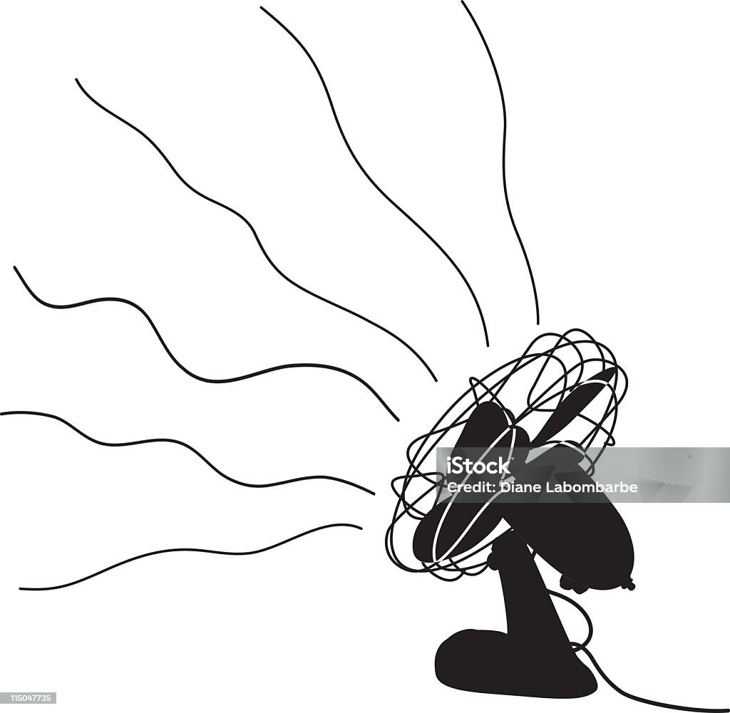 Retro Fan Blowing Electric Fan stock vector