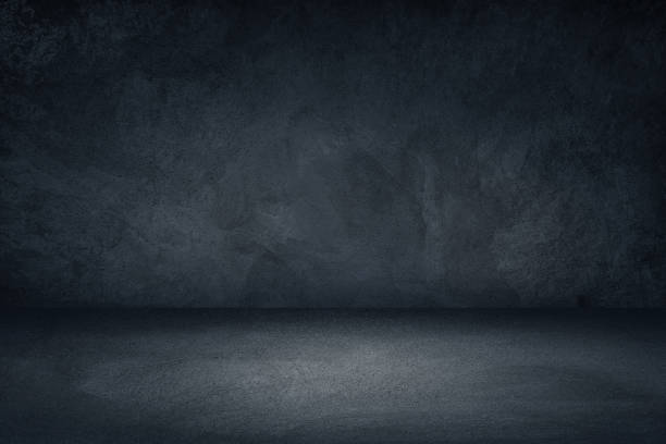 dunkelschwarz und blau gruselige wandhintergrund für display oder montage des produktes - land fotos stock-fotos und bilder