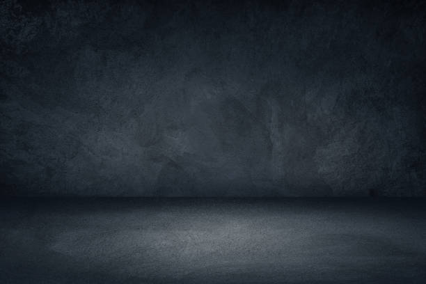 dark black and blue grungy wall background for display or montage of product - building interior fotos imagens e fotografias de stock